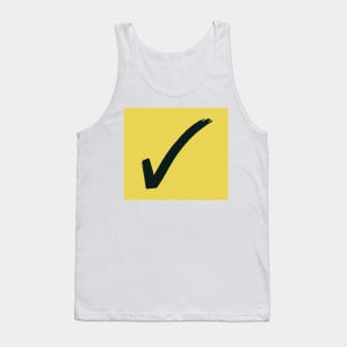 Black Check Mark On Yellow Background Tank Top